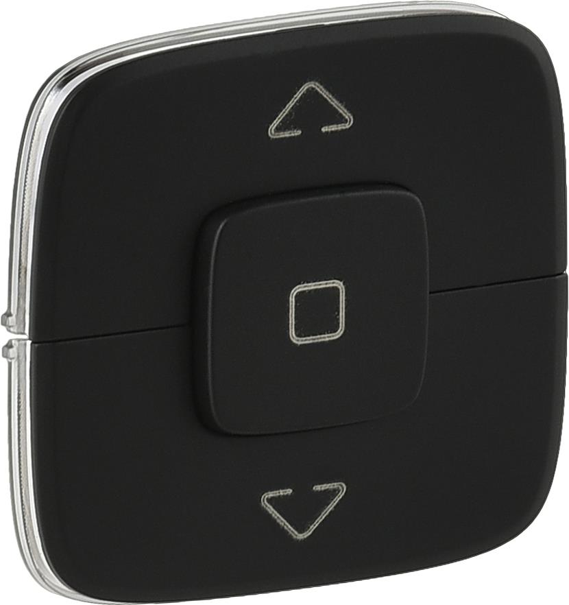 Лицев панел за ключ/бутон за щори цвят Черен Valena Allure Legrand