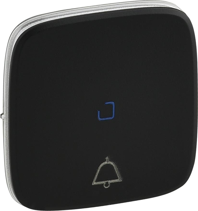 Лицев панел за бутон с подсветка и символ звънец цвят Черен Valena Allure Legrand