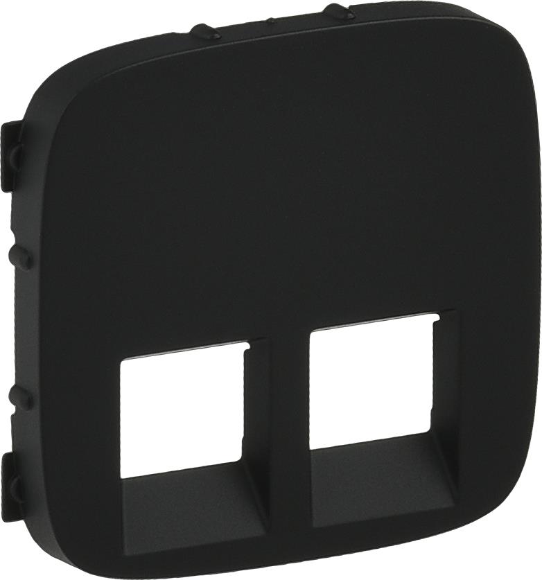 Лицев панел за двойна 2xRJ45/RJ11 розетка цвят Черен Valena Allure Legrand