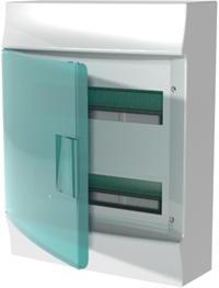 Табло за открит монтаж 2х12мод. Mistral41W с прозрачна врата и Н и РЕ клеми ABB