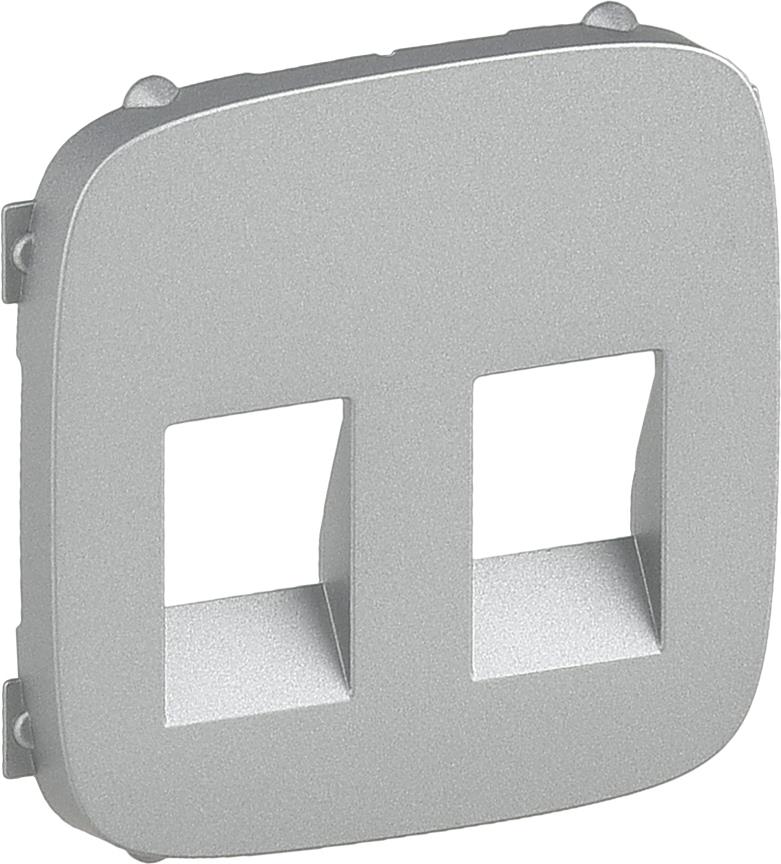 Лицев панел за двойна розетка за тонколони цвят Алуминий Valena Allure Legrand