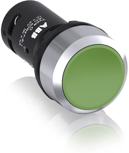 Бутон зелен CP1-30G-10 1NO хромиран ринг Ø22mm Compact ABB