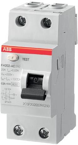 ДТЗ 2P 63A 300mА серия FH202 тип AC ABB
