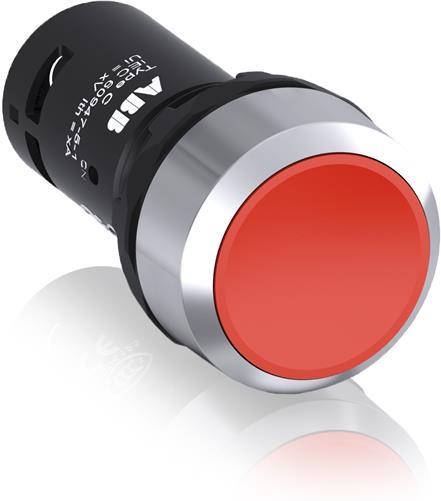 Бутон червен CP1-30R-10 1NO хромиран ринг Ø22mm Compact ABB