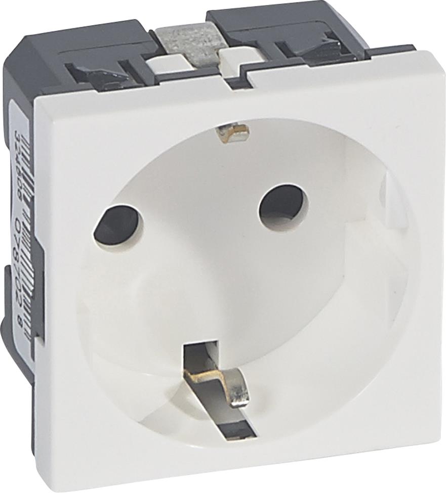 Контакт ШУКО 16A антибактериален 2 мод. цвят бял Mosaic Legrand