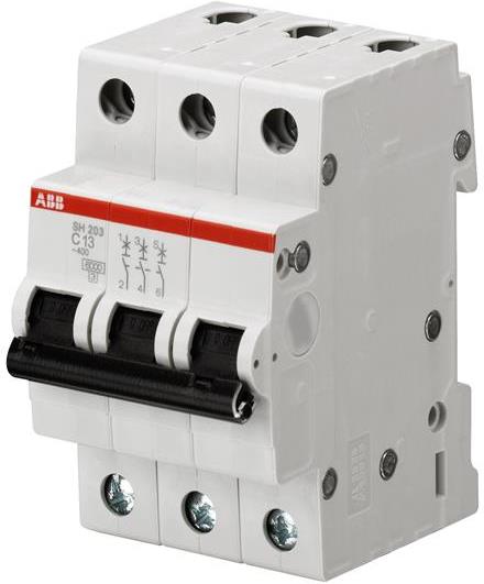 Автоматичен прекъсвач SH203 3P 6A крива С 6kA ABB