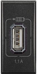 Розетка USB за зареждане тип A 1.5A 7.5W 1 мод. цвят Антрацит Axolute Bticino
