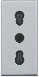 Контакт ЕВРО стандарт 2P+E 1 мод. 16A цвят Алуминий Axolute Bticino