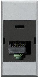 Розетка RJ45 cat.6 UTP 1 мод. цвят Алуминий Axolute Bticino