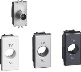 Розетка TV тип коаксиал преходна 14db с панел цвят Бял /Алуминий /Антрацит 1 мод. Axolute Bticino