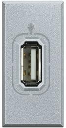 Розетка USB 1 мод. (само за данни) цвят Алуминий Axolute Bticino
