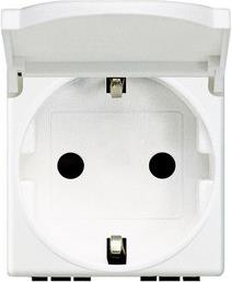 Контакт ШУКО с капаче 2P+E 2 мод. 16A цвят Бял LL Bticino