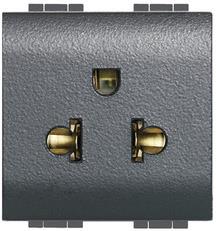 Контакт АМЕРИКАНСКИ стандарт 2P+E 2 мод. 16A цвят Антрацит LL Bticino