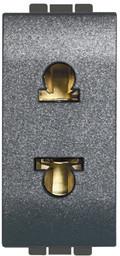 Контакт АМЕРИКАНСКИ стандарт 2P 1 мод. 16A цвят Антрацит LL Bticino
