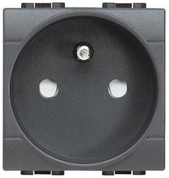 Контакт ФРЕНСКИ стандарт 2P+E 2 мод. 16A цвят Антрацит LL Bticino