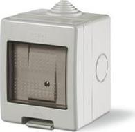Еднополюсен ключ моноблок IP55 Unibox, цвят СИВ Scame