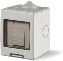 Двуполюсен ключ 20А моноблок IP55 Unibox, цвят СИВ Scame
