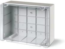 Кутия 380х300х170мм IP56, UV,плътни стени, затваряне с винт на прозрачен капак, Scabox Scame