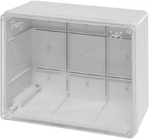 Кутия 240х190х125мм IP56, UV,плътни стени, затваряне с винт на прозрачен капак, Scabox Scame