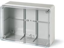 Кутия 190х140х70мм IP56, UV,плътни стени, затваряне с винт на прозрачен капак,Scabox Scame