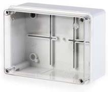 Кутия 150х110х80мм IP56, UV,плътни стени, затваряне с винт на прозрачен капак, Scabox Scame