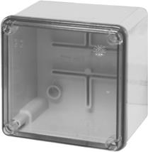 Кутия 100х100х80мм IP56, UV,плътни стени, затваряне с винт на прозрачен капак, Scabox Scame