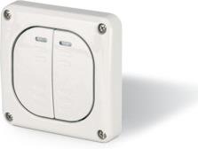 Двоен еднополюсен /сериен/ ключ за скрит монтаж IP 66, серия Protecta, Scame