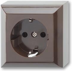 Контакт шуко ЕДИНИЧЕН 16A КАФЯВ открит монтаж IP20 GAO