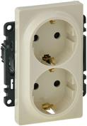 Двоен контакт ШУКО 16A детска защита цвят крем Valena Life Legrand