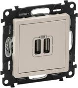 Розетка 2хUSB за зареждане тип A 2.4A 12W цвят крем Valena Life Legrand