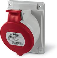 Промишлен контакт 3P+N+Е 32A 380V IP54 серия Optima панелен монтаж 84х106мм Scame