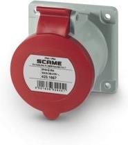 Промишлен контакт 3P+N+Е 16A 346-415V IP54 ПРАВ серия Optima панелен монтаж 75х75мм Scame