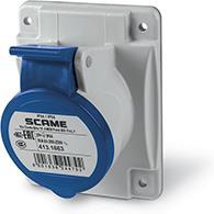 Промишлен контакт 2P+Е 16A 230V IP54 серия Optima панелен монтаж 70х87мм Scame