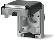 Контакт шуко 2P+Е 16A IP66 серия Domoplus панелен монтаж 84х106мм Scame