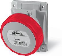 Промишлен контакт 3P+N+Е 16A 380V IP66 серия Optima панелен монтаж 70х87мм Scame