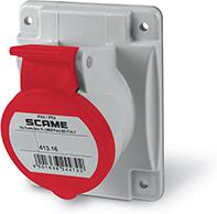 Промишлен контакт 3P+Е 16A 380V IP54 серия Optima панелен монтаж 70х87мм Scame