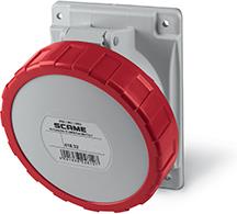 Промишлен контакт 3P+Е 32A 380V IP66 серия Optima панелен монтаж 84х106мм Scame