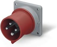 Промишлен щепсел 3P+N+Е 16A 380V IP54, 6h серия Optima панелен монтаж 75x75мм Scame