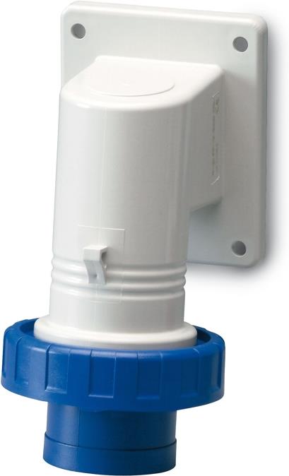 Промишлен щепсел 2P+Е 32A 380V IP66/67, 6h серия Eureka панелен монтаж, 90гр., 70х87мм Scame