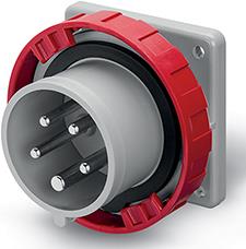 Промишлен щепсел 3P+Е 16A 346-415V IP66/67, 6h серия Optima панелен монтаж 75x75мм Scame