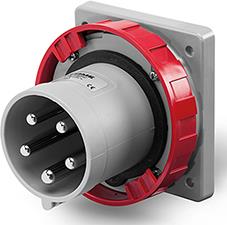 Промишлен щепсел 3P+N+Е 125A 346-415V IP66/67, 6h серия Optima панелен монтаж 114x114мм Scame