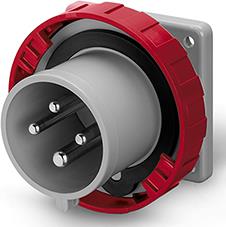 Промишлен щепсел 3P+Е 32A 346-415V IP66/67, 6h серия Optima панелен монтаж 75x75мм Scame
