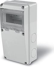 Табло за индустриални контакти /плътно/ и DIN модули IP55, UV, серия Enerbox /6 DIN/ Scame