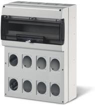 Табло за индустриални контакти и DIN модули IP66, UV, PG и М вход, серия Domino (24 DIN и 8х16A или 32A) Scame