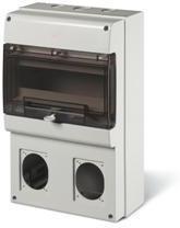 Табло за индустриални контакти и DIN модули IP66, UV, PG и М вход, серия Domino (12 DIN и 2х16A или 32А) Scame