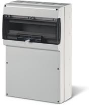 Табло за индустриални контакти и DIN модули IP66, UV, PG и М вход, серия Domino (24 DIN и плътен капак без отвори) Scame