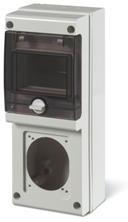 Табло за индустриални контакти и DIN модули IP66, UV, PG вход, серия BLOCK (4 DIN и 1х16A или 32A) Scame