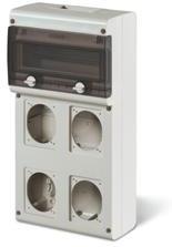 Табло за индустриални контакти и DIN модули IP66, UV, PG вход, серия BLOCK (11 DIN и 4х16A или 32A) Scame