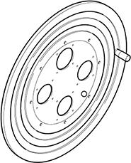 Диск за макара roller 450 с отвор за защита от прегряване на кабела и 4 евро контакта 16A\32A с р-р на фланеца 75x75мм  Scame