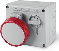 Промишлен контакт 3P+N+Е 16A IP66 с механична блокировка серия Omnia Scame